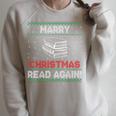 Marry Chistmas Read Again Book Lover Xmas Reader Raglan Sleeve Sweatshirt Heather Forest