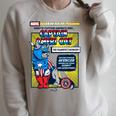 Marvel What If Captain Ameri-Cat Comic Book Cover Raglan Sleeve Sweatshirt Heather Forest