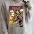 Marvel Captain Marvel Versus Rogue Revenge Comic Book Cover Raglan Sleeve Sweatshirt Heather Forest Marvel Captain Marvel Versus Rogue Revenge Comic Book Cover Raglan Sleeve Sweatshirt Heather Forest