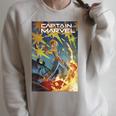 Marvel Comixology Captain Marvel She-Hulk Comic Book Cover Raglan Sleeve Sweatshirt Heather Forest