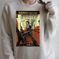 Marvel Comixology Invaders War Ghost Comic Book Cover Raglan Sleeve Sweatshirt Heather Forest Marvel Comixology Invaders War Ghost Comic Book Cover Raglan Sleeve Sweatshirt Heather Forest
