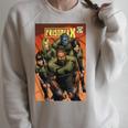 Marvel Comixology Prisoner X Comic Book Cover Raglan Sleeve Sweatshirt Heather Forest