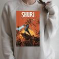 Marvel Comixology Shuri And Iron Man Comic Book Cover Raglan Sleeve Sweatshirt Heather Forest