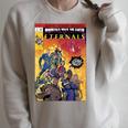 Marvel Eternals Group Shot Comic Book Cover Raglan Sleeve Sweatshirt Heather Forest