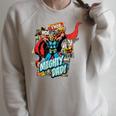 Marvel Thor Mighty Dad Comic Book Father's Day Raglan Sleeve Sweatshirt Heather Forest
