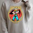 Marvel Thor Retro Comic Book Asgardian Gym Raglan Sleeve Sweatshirt Heather Forest