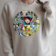 Marvel Widow Retro Comic Book Filled Spy Icon Raglan Sleeve Sweatshirt Heather Forest