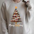 Merry Bookmas Book Reading Lover Library Reader Enthusiast Raglan Sleeve Sweatshirt Heather Forest