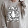 Messy Bun Skeleton Reading Book Coffee Never Better Raglan Sleeve Sweatshirt Heather Forest Messy Bun Skeleton Reading Book Coffee Never Better Raglan Sleeve Sweatshirt Heather Forest
