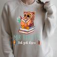 Mir Reicht's Ich Geh Resen Books Reading Fan Bookworm Owls Raglan Sleeve Sweatshirt Heather Forest