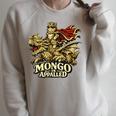 Mongo Is Appalled Princess Cat Riding Dinosaur Book Lover Raglan Sleeve Sweatshirt Heather Forest