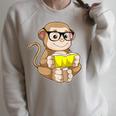 Monkey Nerd Book Glasses Raglan Sleeve Sweatshirt Heather Forest Monkey Nerd Book Glasses Raglan Sleeve Sweatshirt Heather Forest