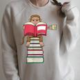 Monkey Reading Books And Drinking Tea Raglan Sleeve Sweatshirt Heather Forest Monkey Reading Books And Drinking Tea Raglan Sleeve Sweatshirt Heather Forest