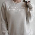 Morally Grey Character Bookish Book Reading Literature Retro Raglan Sleeve Sweatshirt Heather Forest