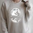 Mouse Reading Book Full Moon Lake Scenery Raglan Sleeve Sweatshirt Heather Forest