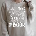 All I Needs Is Beach & A Book Book Reading Lover Raglan Sleeve Sweatshirt Heather Forest All I Needs Is Beach & A Book Book Reading Lover Raglan Sleeve Sweatshirt Heather Forest