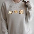 My Needs Are Simple Coffee Paw And Books Vintage Raglan Sleeve Sweatshirt Heather Forest My Needs Are Simple Coffee Paw And Books Vintage Raglan Sleeve Sweatshirt Heather Forest