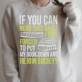 Nerd Bibliophile Book Reading Lover Bookworm Reading Raglan Sleeve Sweatshirt Heather Forest