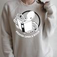 Nerdy Book Lover Shirt Kraken Open A Book Raglan Sleeve Sweatshirt Heather Forest