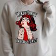 Nerdy Dirty Inked & Curvy Book Lover Tattoo Pop Art Girl Raglan Sleeve Sweatshirt Heather Forest