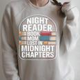 Night Reader Book Mom Lost In Midnight Chapters Raglan Sleeve Sweatshirt Heather Forest