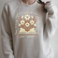 How Many Nights Reading 67 English Teacher Floral Book Lover Raglan Sleeve Sweatshirt Heather Forest