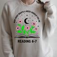 How Many Nights A Week Should You Be Reading 6-7 Book Lovers Raglan Sleeve Sweatshirt Heather Forest