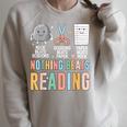 Nothing Beats Reading Rock Paper Scissors Books Lover Raglan Sleeve Sweatshirt Heather Forest