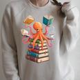 Octopus Book Reading Book Reader Ocean Octopus Premium Tri-Blend Raglan Sleeve Sweatshirt Heather Forest
