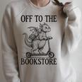Off To The Bookstore Reading Bookworm Raglan Sleeve Sweatshirt Heather Forest