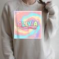Olivia Comic Book Style Raglan Sleeve Sweatshirt Heather Forest Olivia Comic Book Style Raglan Sleeve Sweatshirt Heather Forest