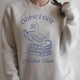 Oops I Got Another Book Bookish Reading Goose Graphic Raglan Sleeve Sweatshirt Heather Forest