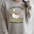 Oops I Got Another Book Goose Reading Humor Raglan Sleeve Sweatshirt Heather Forest