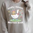 Oops I Bought Another Book Bookish Goose Reading Lover Nerd Raglan Sleeve Sweatshirt Heather Forest