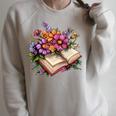 Open Book With Colorful Flowers For Readers Raglan Sleeve Sweatshirt Heather Forest Open Book With Colorful Flowers For Readers Raglan Sleeve Sweatshirt Heather Forest