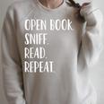 Open Book Sniff Read Repeat T-Shirt Raglan Sleeve Sweatshirt Heather Forest Open Book Sniff Read Repeat T-Shirt Raglan Sleeve Sweatshirt Heather Forest