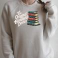 The Original Handheld Device Book Fair Book Lover Raglan Sleeve Sweatshirt Heather Forest