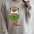 Otter Book Reading Bookaholics Sea Otter Lover Raglan Sleeve Sweatshirt Heather Forest Otter Book Reading Bookaholics Sea Otter Lover Raglan Sleeve Sweatshirt Heather Forest