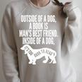 Outside Of A Dog A Book Is Man's Best Friend Apparel Premium Tri-Blend Raglan Sleeve Sweatshirt Heather Forest