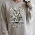 Owl Bookworm Meme Maybe Books Are Addicted To Me Raglan Sleeve Sweatshirt Heather Forest