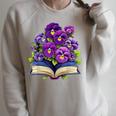 Pansies Flowers Book Pansy Floral Raglan Sleeve Sweatshirt Heather Forest Pansies Flowers Book Pansy Floral Raglan Sleeve Sweatshirt Heather Forest