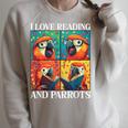 Parrot Love Reading And Parrots Child Book Lover Raglan Sleeve Sweatshirt Heather Forest Parrot Love Reading And Parrots Child Book Lover Raglan Sleeve Sweatshirt Heather Forest