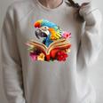 Parrot Reading Book Raglan Sleeve Sweatshirt Heather Forest Parrot Reading Book Raglan Sleeve Sweatshirt Heather Forest