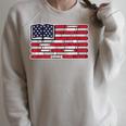 Patriotic Book Flag Reading American Flag Books Teacher Raglan Sleeve Sweatshirt Heather Forest
