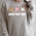 Peace Love Read Leopard Print Women Girls Kids Book Reading Raglan Sleeve Sweatshirt Heather Forest Peace Love Read Leopard Print Women Girls Kids Book Reading Raglan Sleeve Sweatshirt Heather Forest