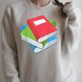 Pile Of Books Stack Of Books Costume Raglan Sleeve Sweatshirt Heather Forest