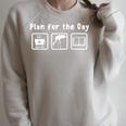 Plan For The Day Coffee Book And Sandhill Crane Raglan Sleeve Sweatshirt Heather Forest