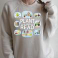 Plant A Seed Read Summer Reading 2026 Cute Farm Tractor Book Raglan Sleeve Sweatshirt Heather Forest