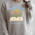 Plot Twist I'm Pregnant Literary Pregnancy Announcement Book Raglan Sleeve Sweatshirt Heather Forest Plot Twist I'm Pregnant Literary Pregnancy Announcement Book Raglan Sleeve Sweatshirt Heather Forest