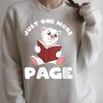 Polar Bear And Books Just One More Page Raglan Sleeve Sweatshirt Heather Forest Polar Bear And Books Just One More Page Raglan Sleeve Sweatshirt Heather Forest